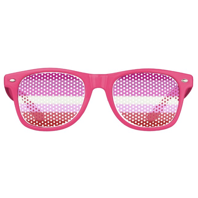 Lunettes De Fête Retro Drapeau de la Fierté lesbienne tombée (Devant)