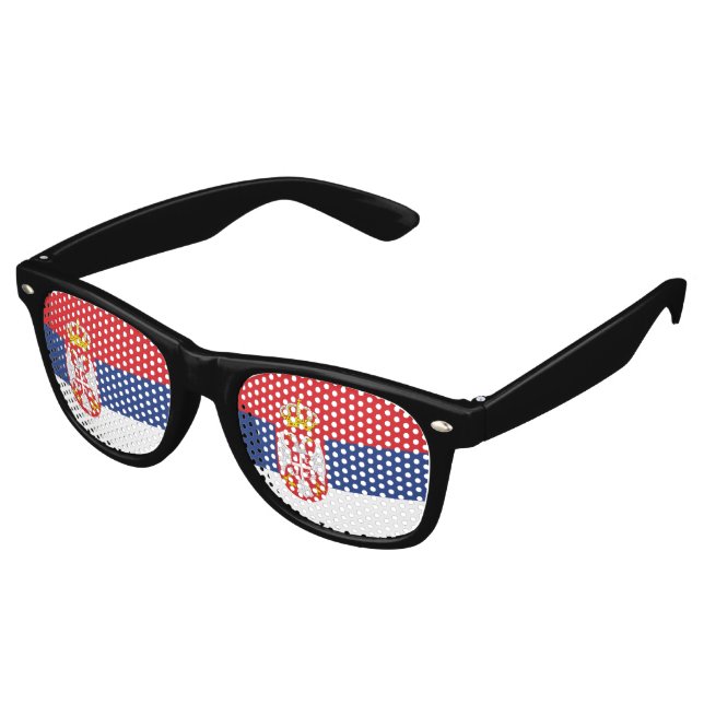 Lunettes De Fête Retro drapeau de la Serbie (Angulaire)