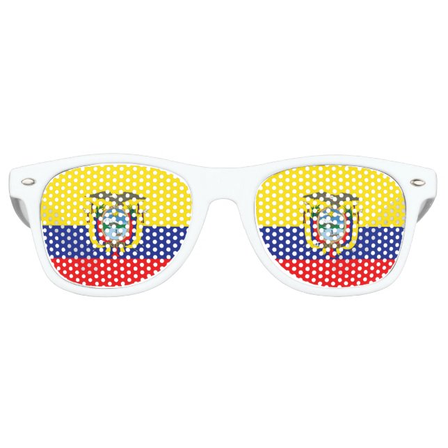 Lunettes De Fête Retro Drapeau de l'Équateur (Devant)