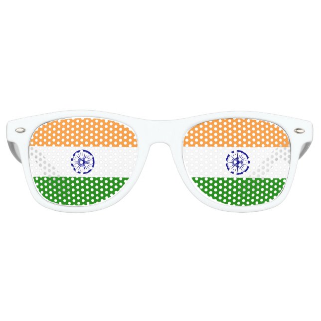 Lunettes De Fête Retro Drapeau de l'Inde (Devant)