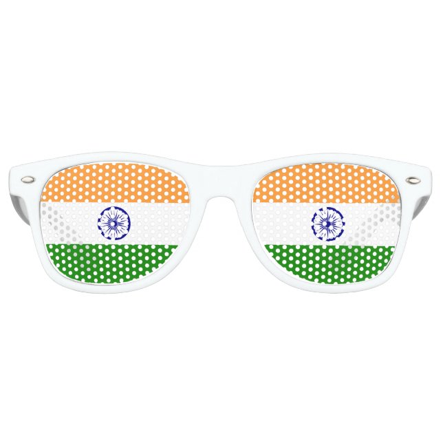 Lunettes De Fête Retro Drapeau de l'Inde (Devant)