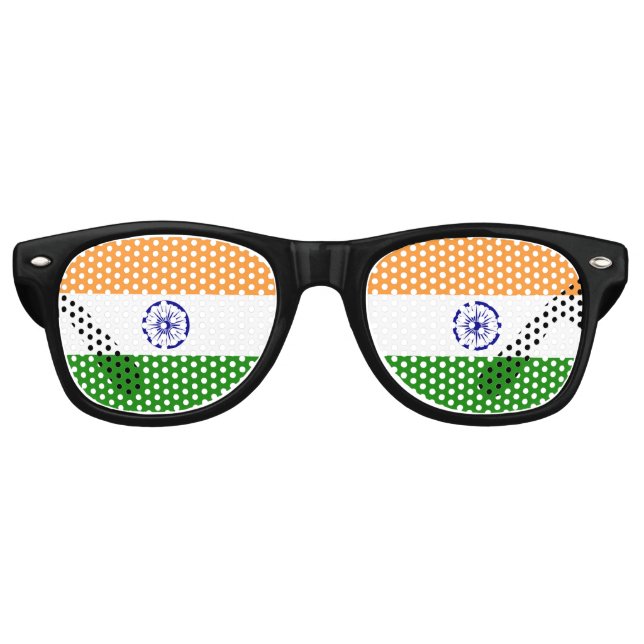 Lunettes De Fête Retro Drapeau de l'Inde (Devant)