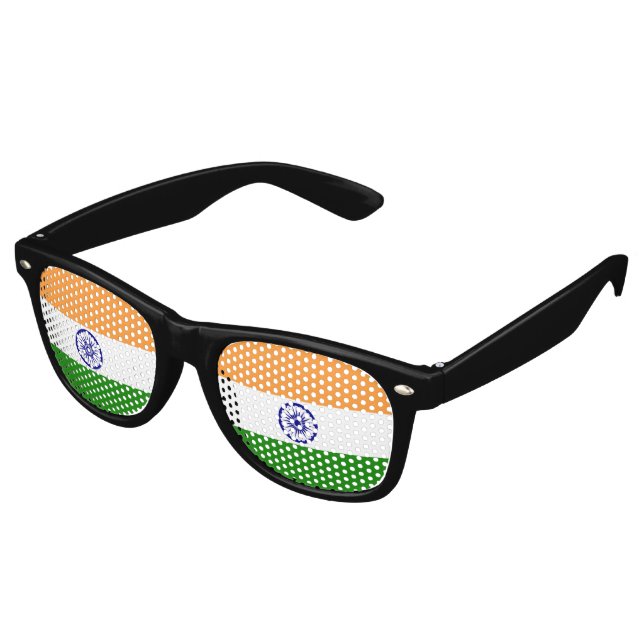 Lunettes De Fête Retro Drapeau de l'Inde (Angulaire)
