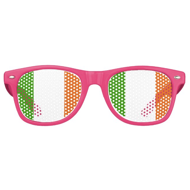 Lunettes De Fête Retro Drapeau de l'Irlande pour les patriotes irlandais (Devant)