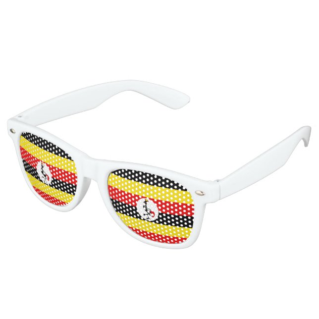 Lunettes De Fête Retro Drapeau de l'Ouganda (Angulaire)
