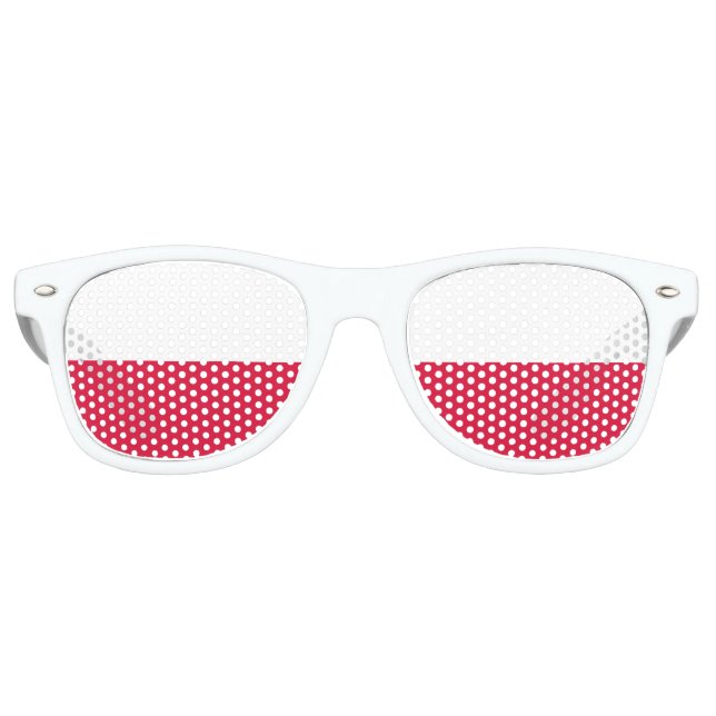 Lunettes De Fête Retro Drapeau de Pologne (Devant)