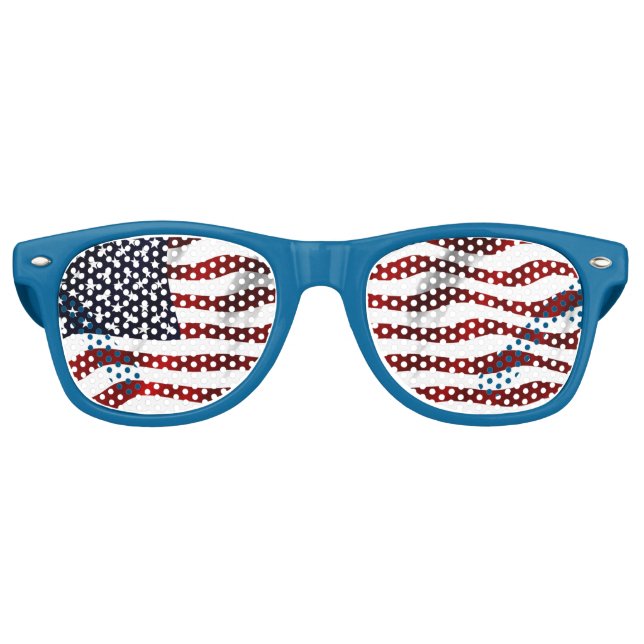 LUNETTES DE FÊTE RETRO DRAPEAU DES ÉTATS-UNIS D'AMÉRIQUE (Devant)