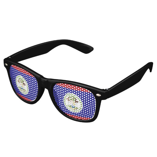 Lunettes De Fête Retro Drapeau du Belize (Angulaire)