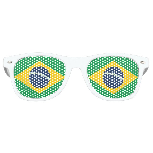 Lunettes De Fête Retro Drapeau du Brésil (Devant)