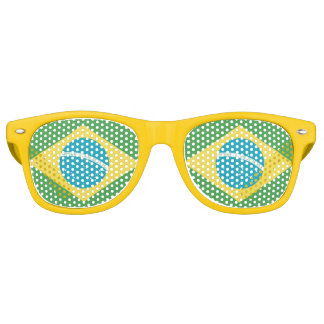 Lunettes De Fête Retro Drapeau du Brésil