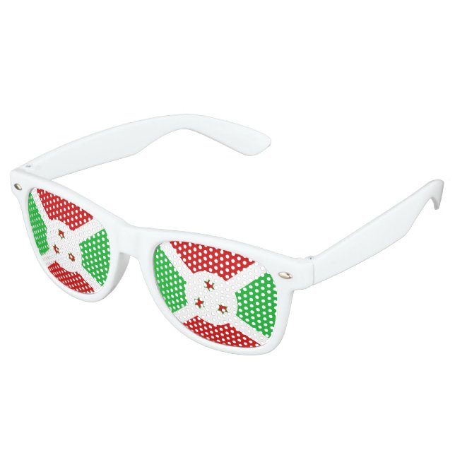 Lunettes De Fête Retro Drapeau du Burundi (Angulaire)