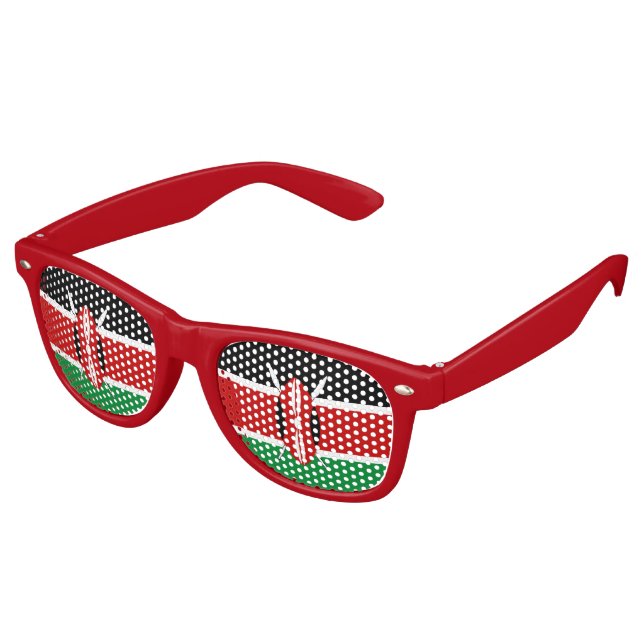 Lunettes De Fête Retro Drapeau du Kenya (Angulaire)