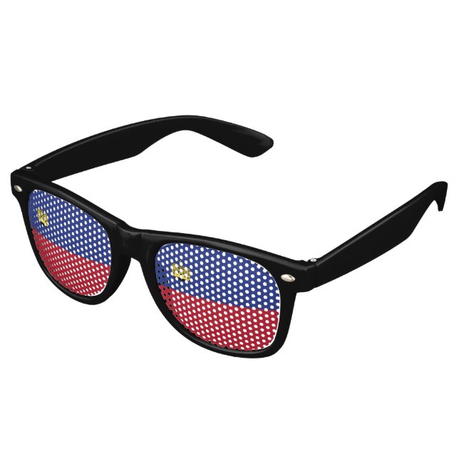 Lunettes De Fête Retro Drapeau du Liechtenstein (Angulaire)