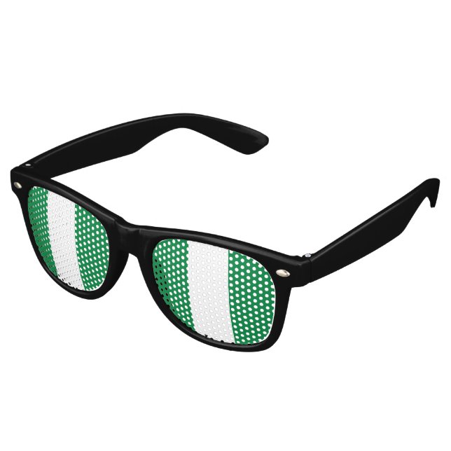 Lunettes De Fête Retro Drapeau du Nigeria (Angulaire)
