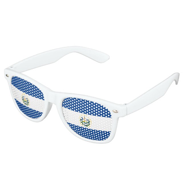 Lunettes De Fête Retro Drapeau El Salvador (Angulaire)