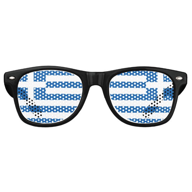 Lunettes De Fête Retro Drapeau grec (Devant)