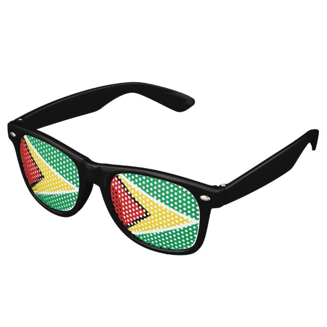 Lunettes De Fête Retro Drapeau Guyana (Angulaire)