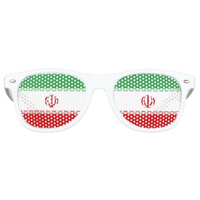Lunettes De Fête Retro Drapeau Iran (Devant)