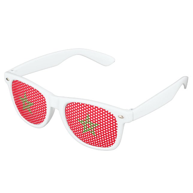 Lunettes De Fête Retro Drapeau Maroc (Angulaire)