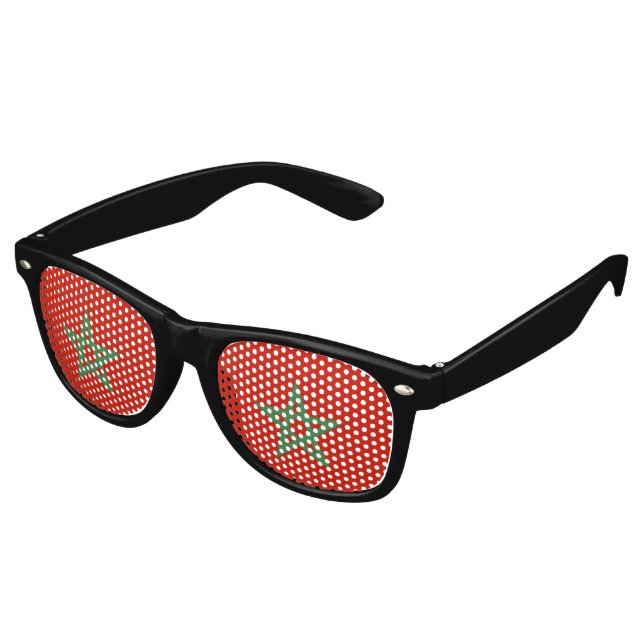 Lunettes De Fête Retro drapeau marocain (Angulaire)
