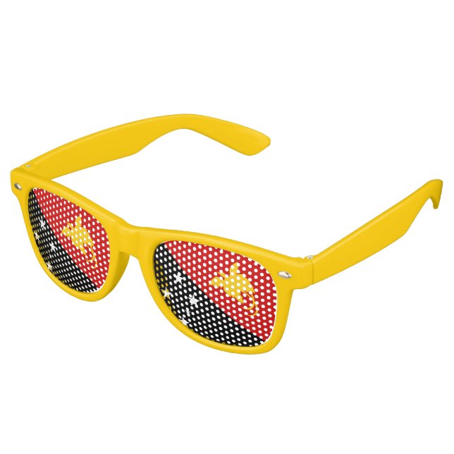 Lunettes De Fête Retro Drapeau Papouasie-Nouvelle-Guinée (Angulaire)