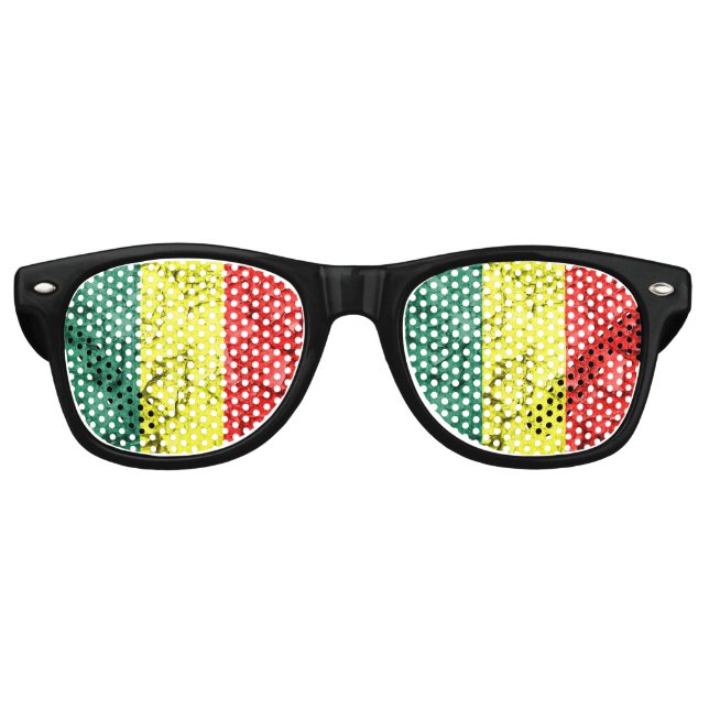 Lunettes De Fête Retro Drapeau rasta vintage (Devant)