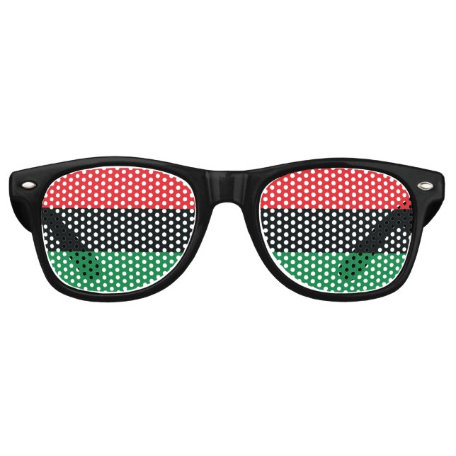 Lunettes De Fête Retro Drapeau rouge, noir et vert (Devant)