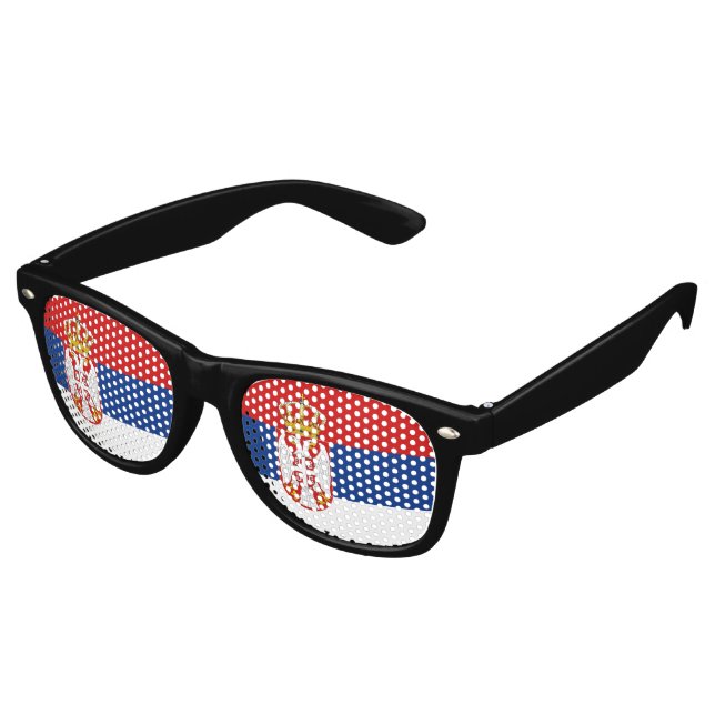 Lunettes De Fête Retro Drapeau Serbie (Angulaire)