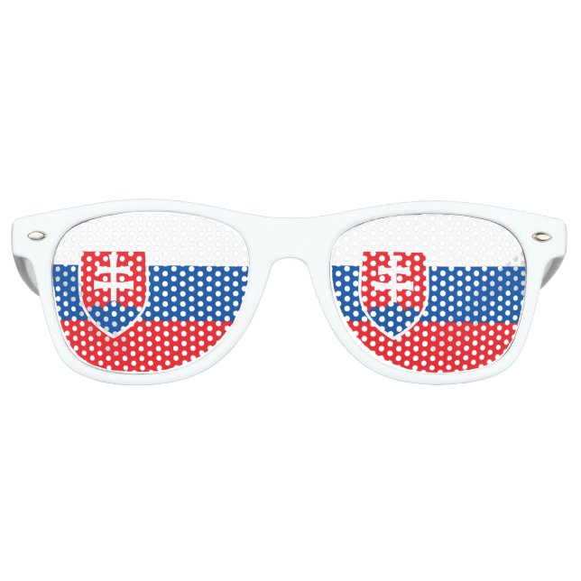 Lunettes De Fête Retro Drapeau Slovaquie (Devant)