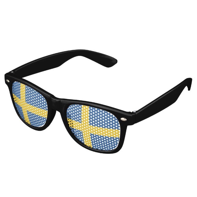 Lunettes De Fête Retro Drapeau suédois (Angulaire)