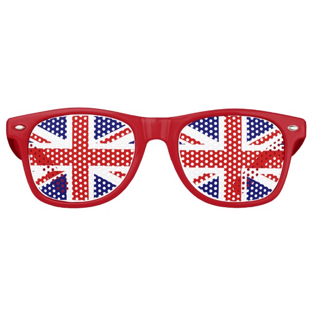 Lunettes De Fête Retro Drapeau Union Jack du Royaume-Uni (Devant)