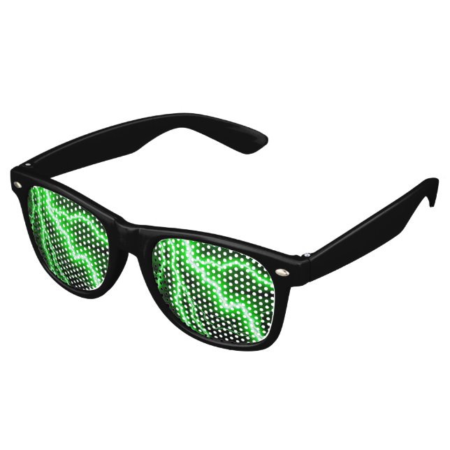 Lunettes De Fête Retro Éclairage vert électrique (Angulaire)