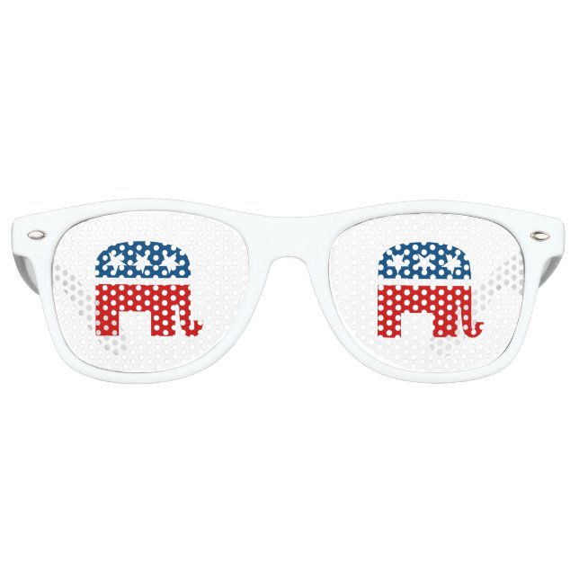 Lunettes De Fête Retro Eléphant républicain (Devant)