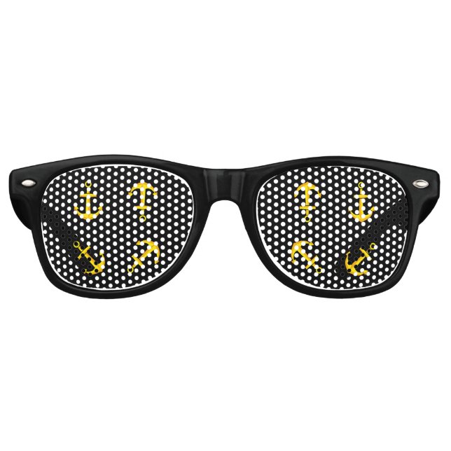 Lunettes De Fête Retro Ensemble d'Ancres en bateau doré (Devant)