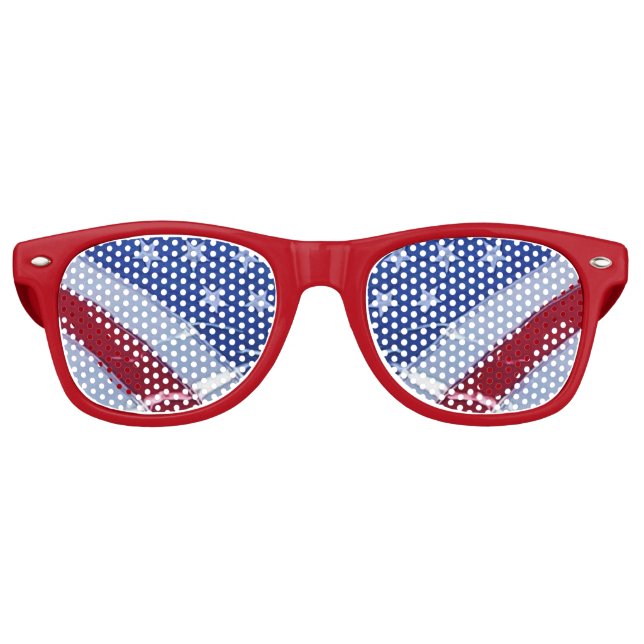 Lunettes De Fête Retro Étoiles et bandes (Devant)