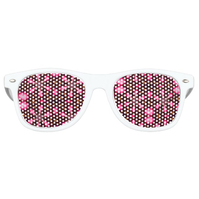 Lunettes De Fête Retro Étoiles roses chaudes Abstraites (Devant)