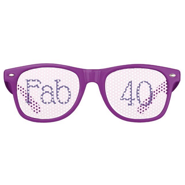 Lunettes De Fête Retro Fab 40e anniversaire Purple Retro Sunglass (Devant)