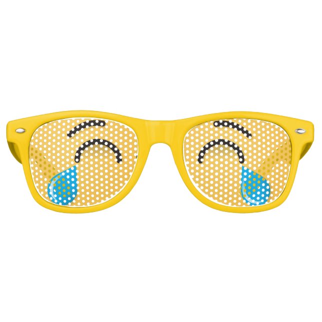 Lunettes De Fête Retro Face avec des larmes de joie (Devant)