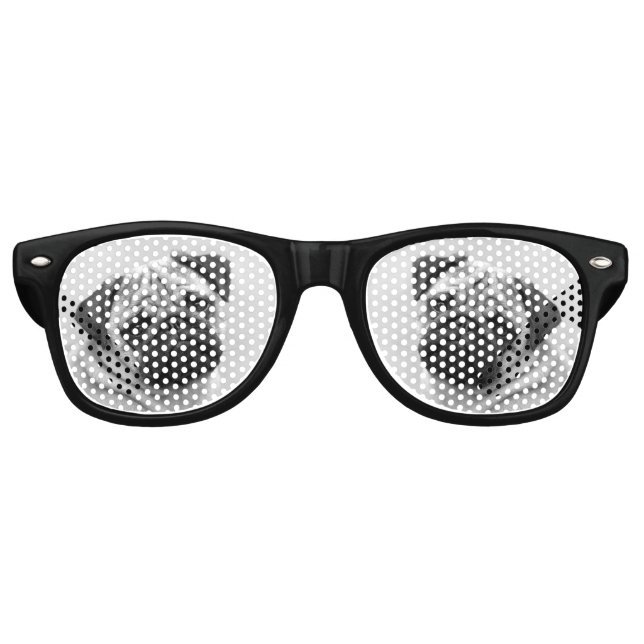 Lunettes De Fête Retro Face de chien Carlin sur (Devant)