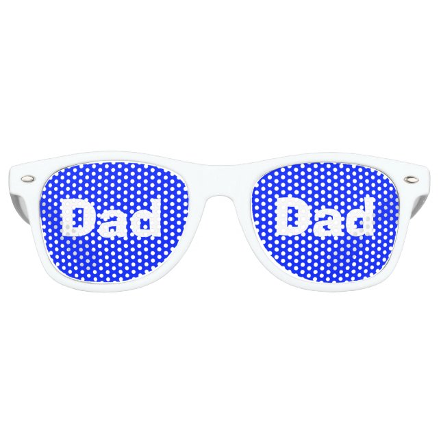 Lunettes De Fête Retro Fête des pères drôle Papa Bleu Blanc 4Alan (Devant)