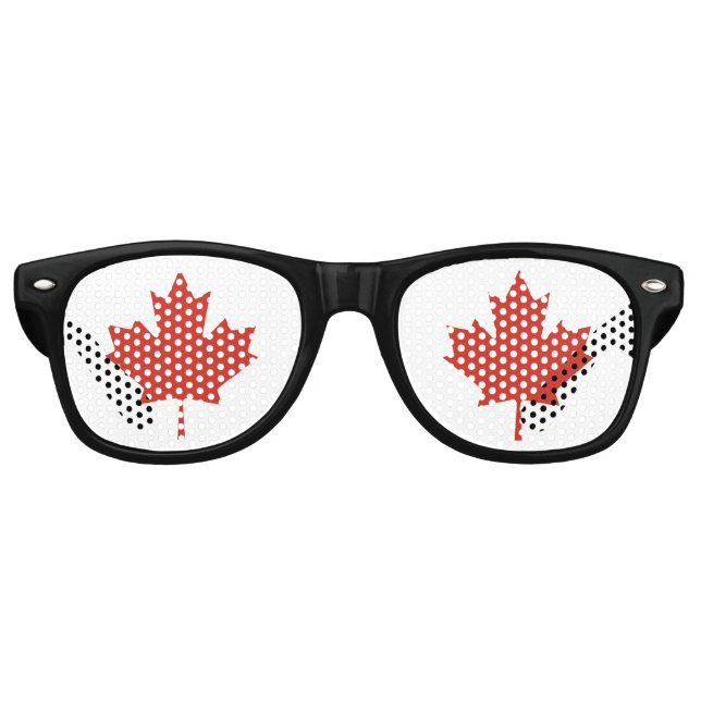 Lunettes De Fête Retro Feuille d'érable canadienne (Devant)