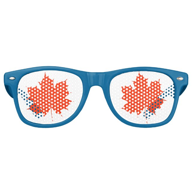 Lunettes De Fête Retro Feuille d'érable rouge (Devant)