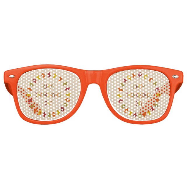 Lunettes De Fête Retro Feuilles de chêne de Thanksgiving (Devant)