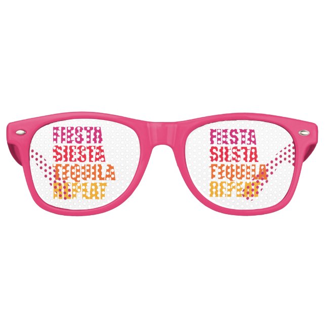 Lunettes De Fête Retro Fiesta, Siesta, Tequila Bachelorette Vacances (Devant)
