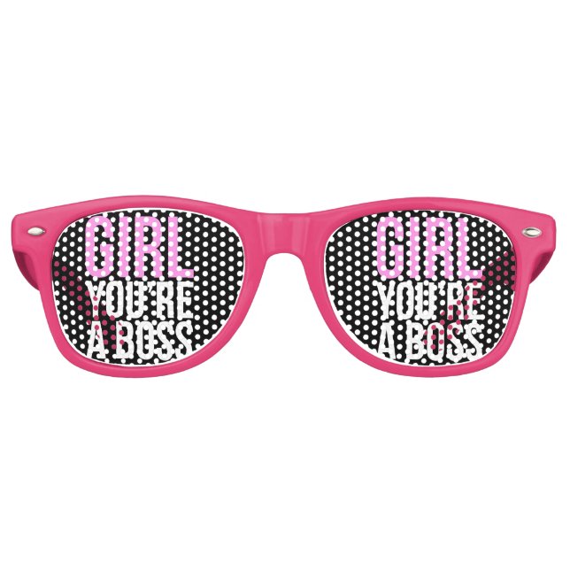 Lunettes De Fête Retro Fille, tu es une patronne (Devant)