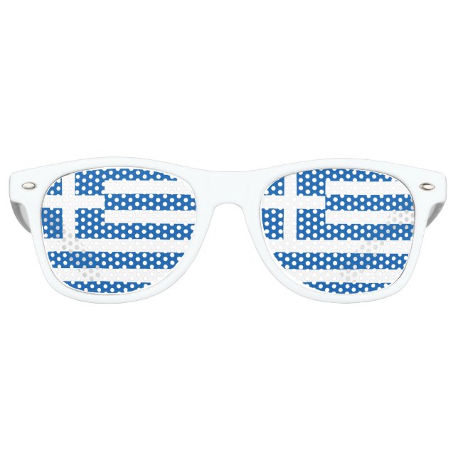 Lunettes De Fête Retro Flag de Greece (Devant)