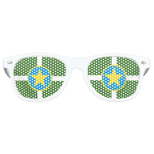 Lunettes De Fête Retro Flag of city of Jackson, Mississippi Retro Sunglas (Devant)
