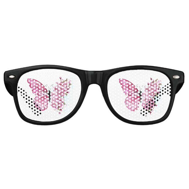 Lunettes De Fête Retro Flower Butterfly (Devant)