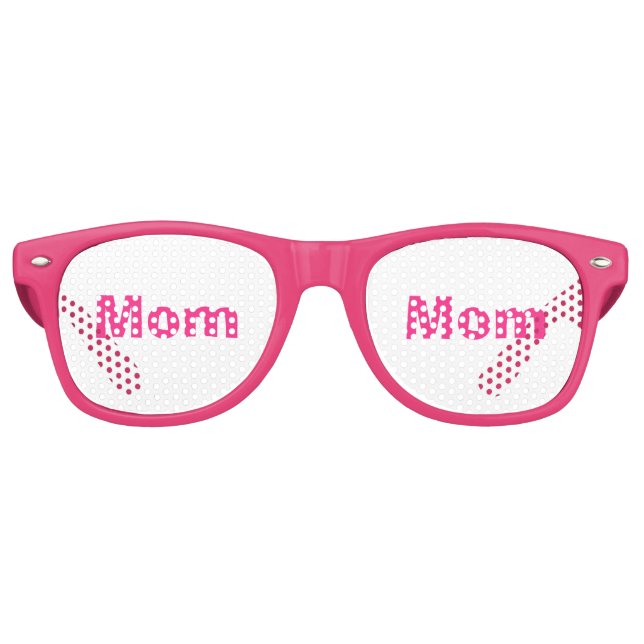 Lunettes De Fête Retro Fun Rose Blanc Mère Fête 4Erica (Devant)