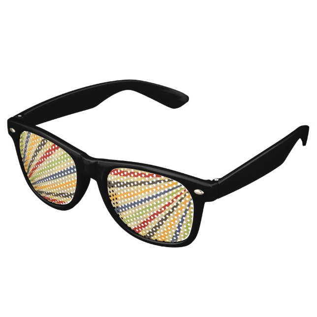 Lunettes De Fête Retro Funny Retro Grunge Rays + votre idée (Angulaire)